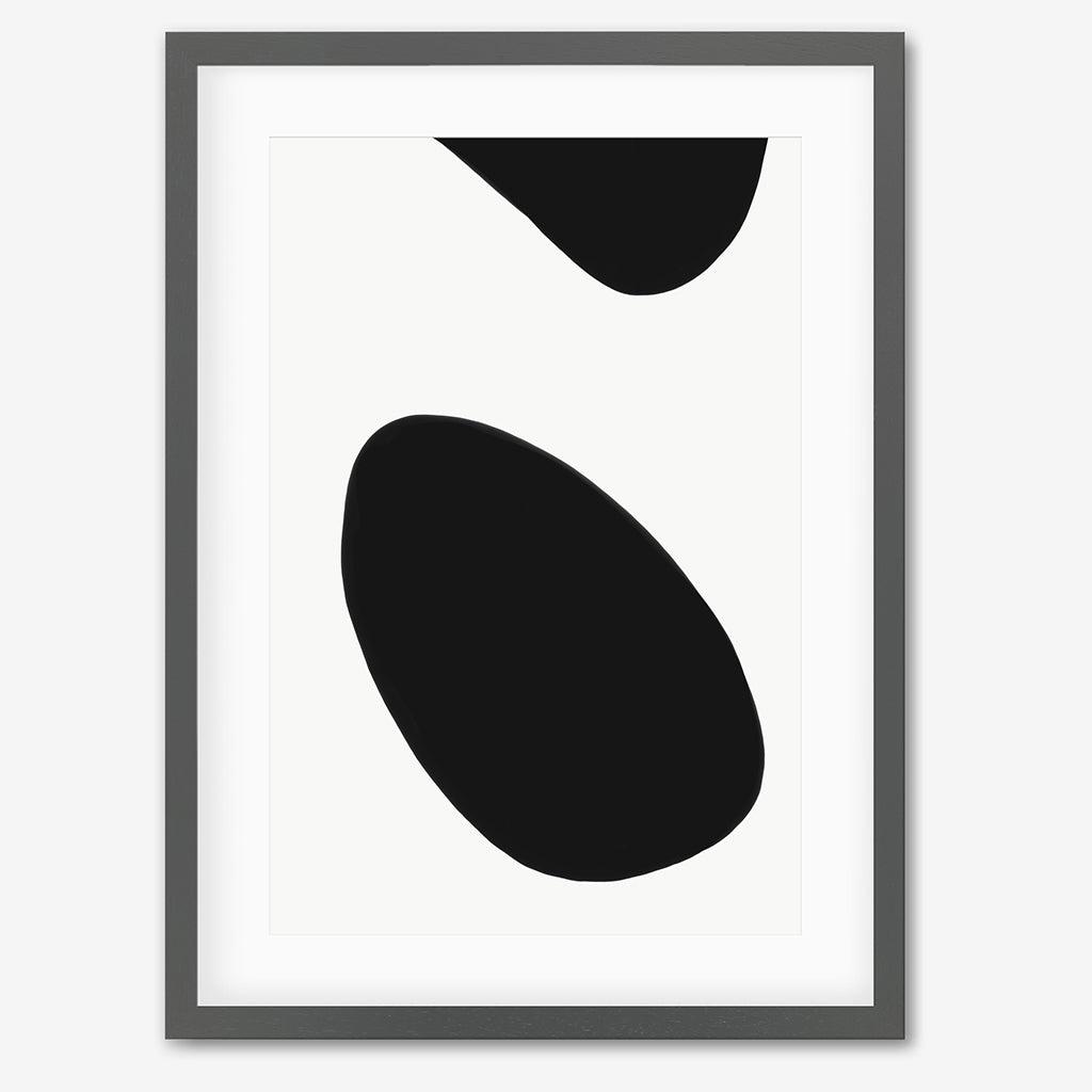 Organic Monochrome Art Print - Grey Frame - Abstract House