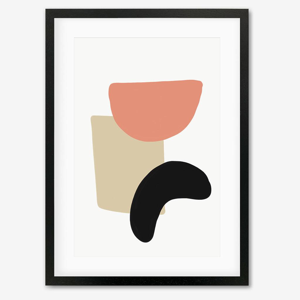 Bean And Shapes Art Print - Black Frame - Abstract House