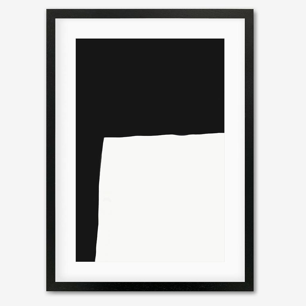 Monochrome Shape Art Print - Black Frame - Abstract House