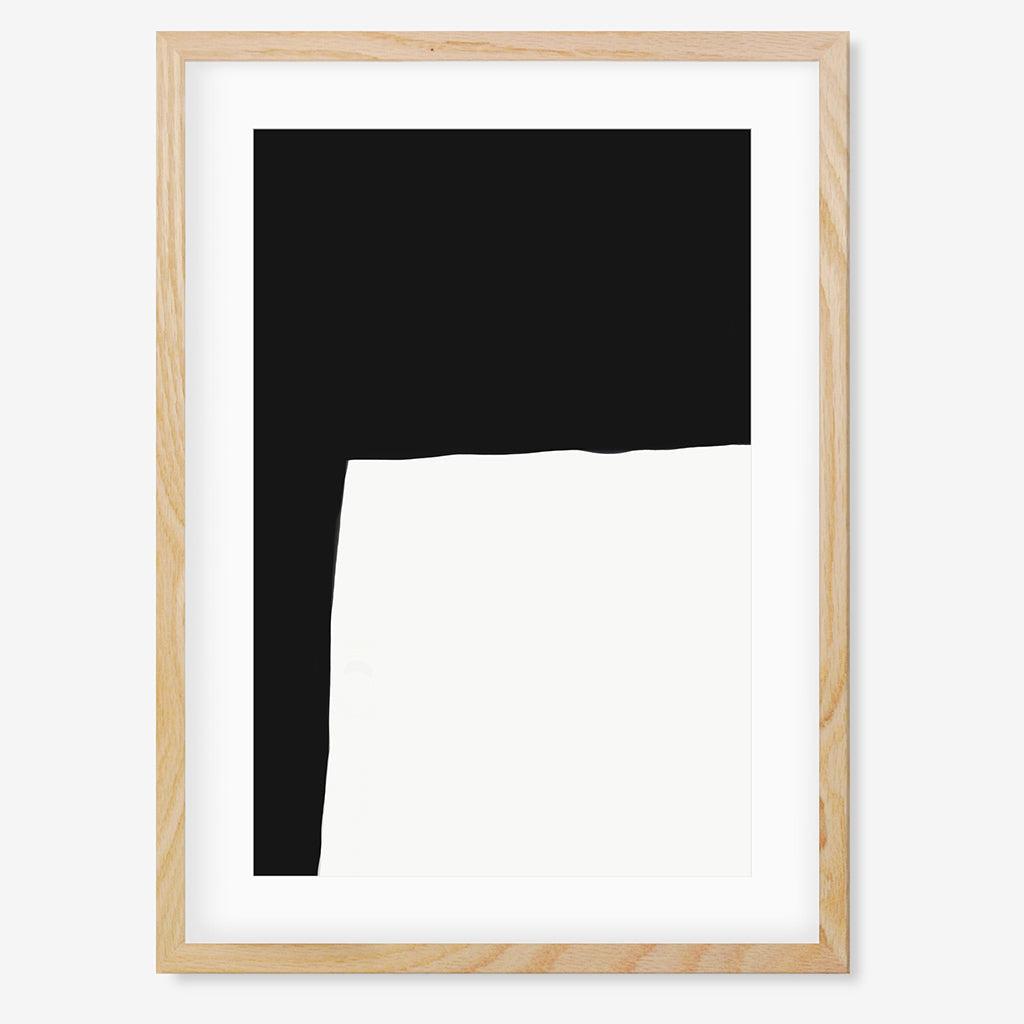 Monochrome Shape Art Print - Oak Frame - Abstract House