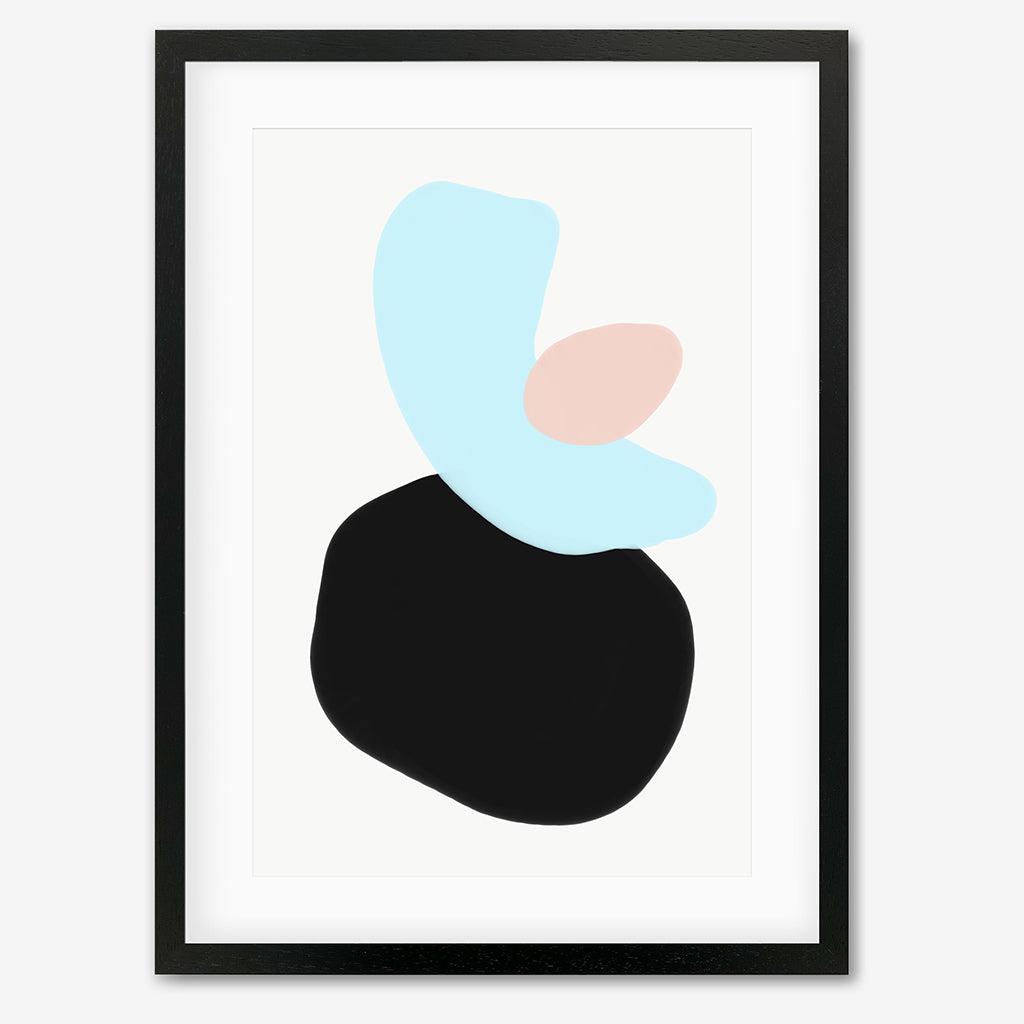 Colour Composition Art Print - Black Frame - Abstract House