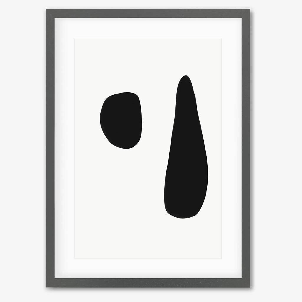 Black & White Composition Art Print - Grey Frame - Abstract House