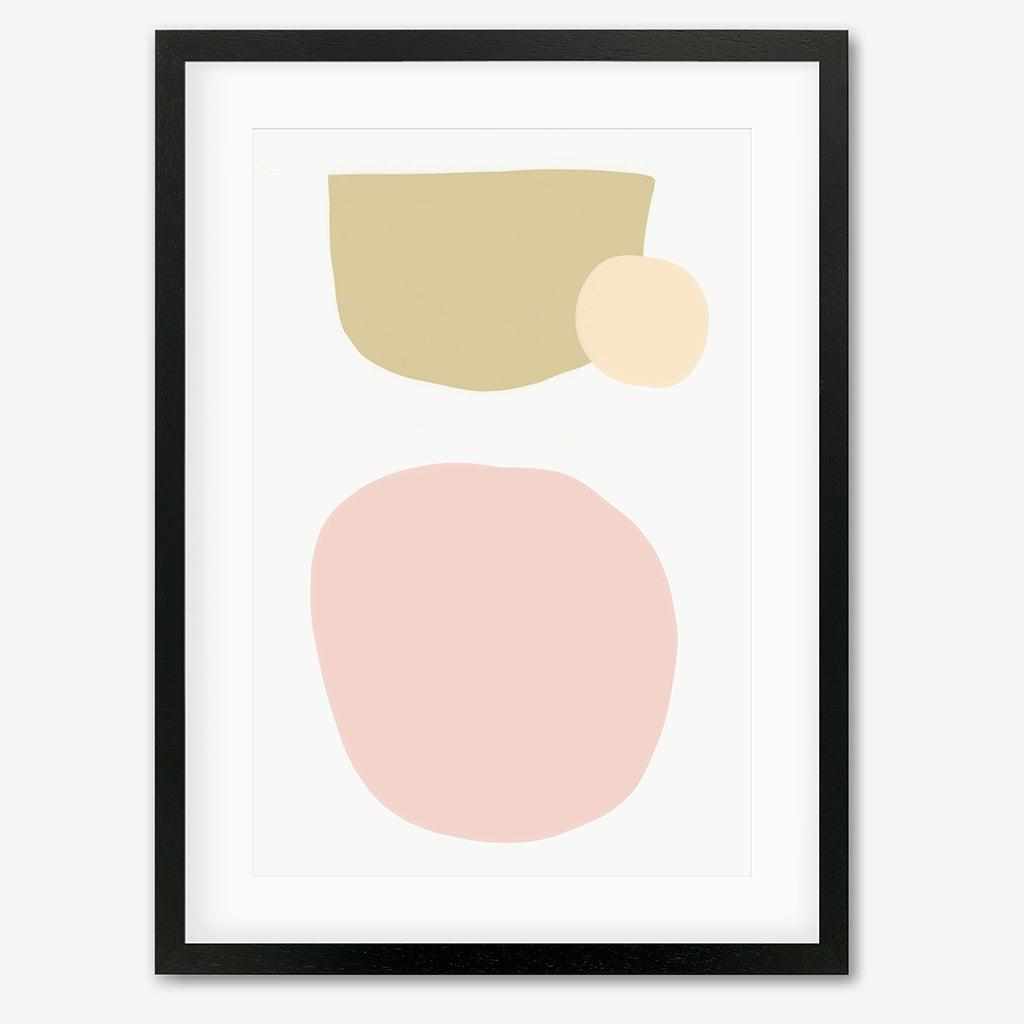 Blush Pastel Shapes Art Print - Black Frame - Abstract House