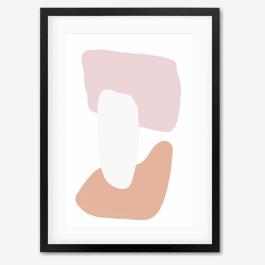 Trio Of Shapes Art Print - Black Frame - Abstract House
