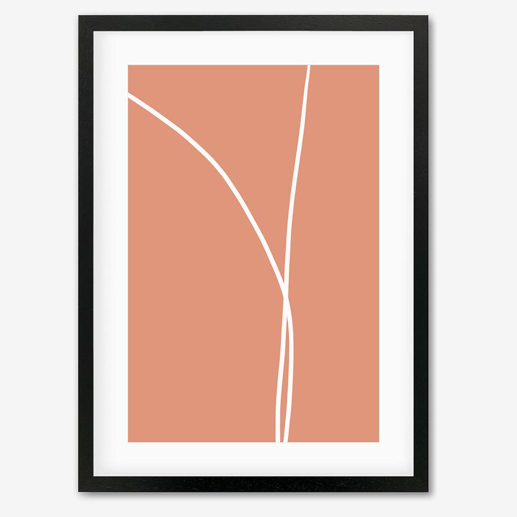 Entwined In Peach Art Print - Black Frame - Abstract House