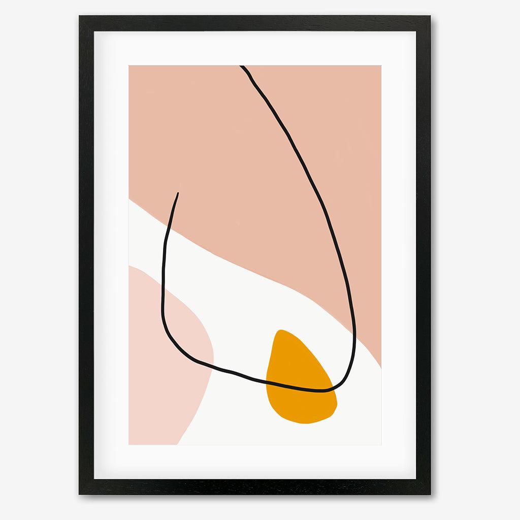Peach Abstract Blooms Art Print - Black Frame - Abstract House