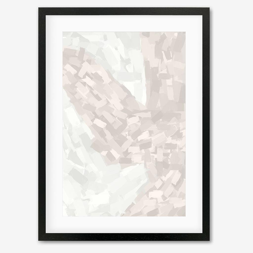 Brushed Neutral Art Print - Black Frame - Abstract House