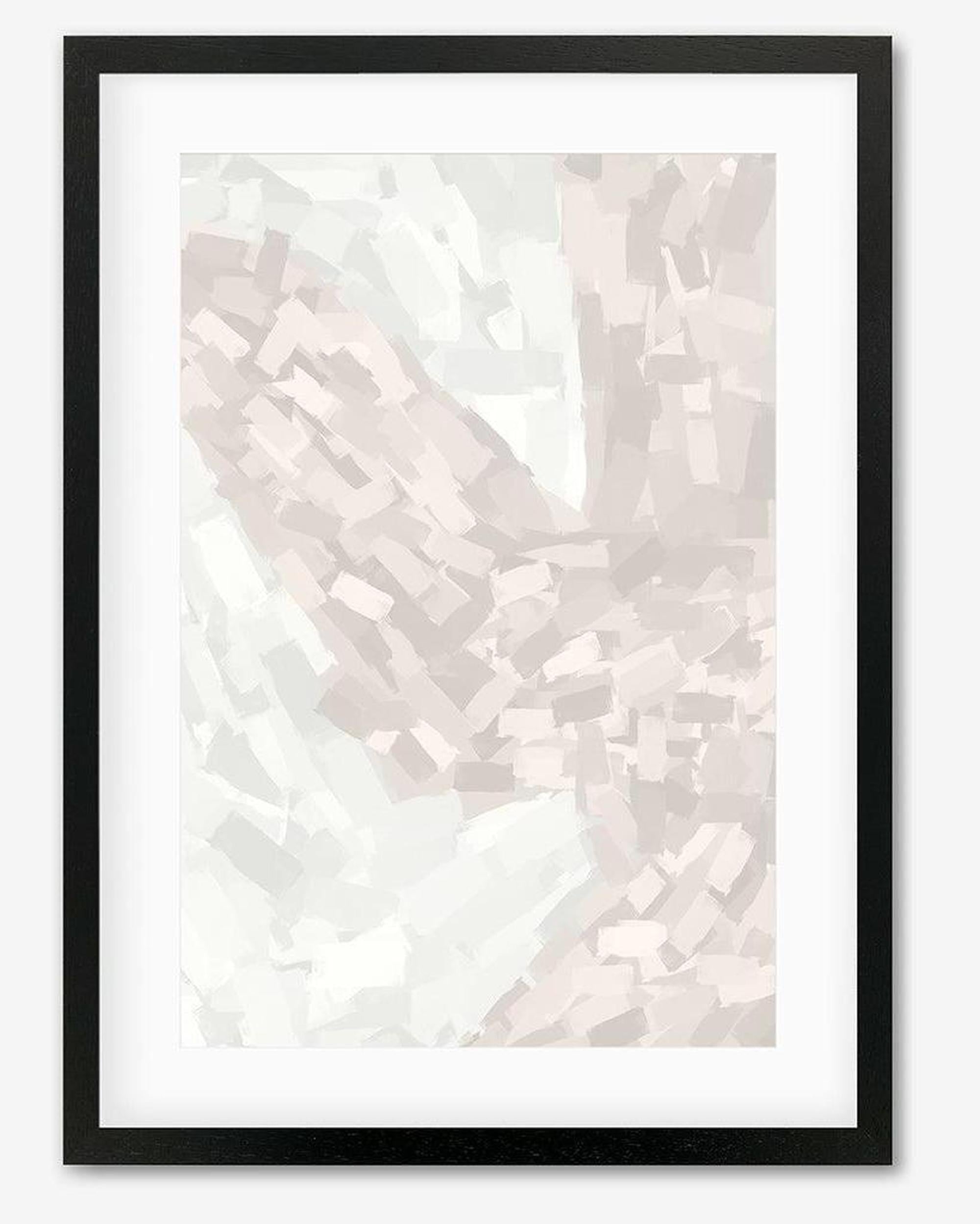 Brushed Neutral Framed Art - Black Frame - Abstract House