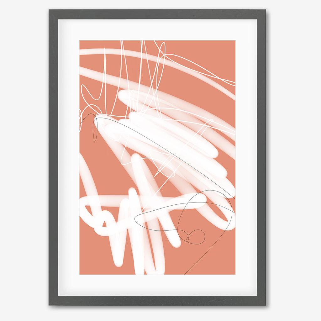 Abstract Sketch Art Print - Grey Frame - Abstract House