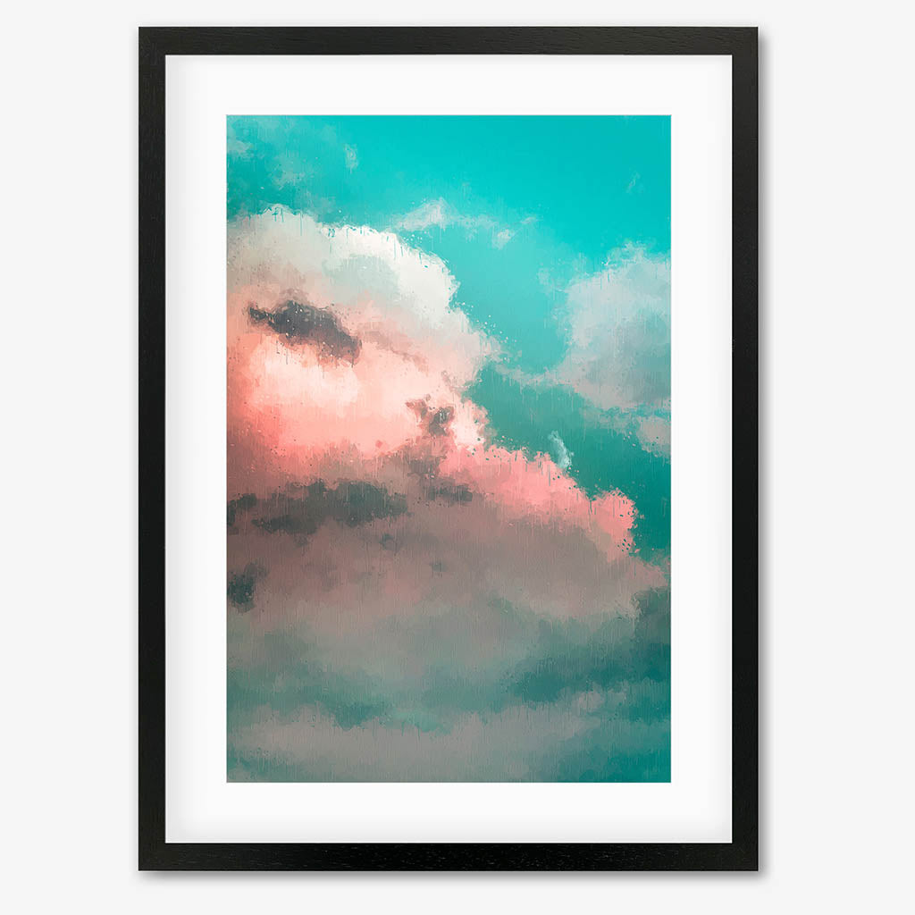 Pink And Teal Sky Art Print-framed-Wall Art Print-Abstract House