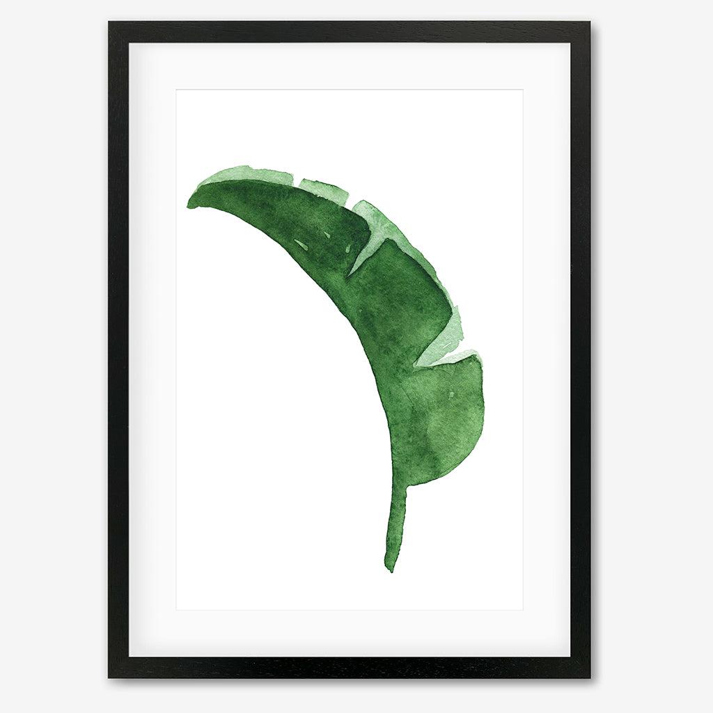 Watercolour Banana Leaf Art Print - Black Frame - Abstract House