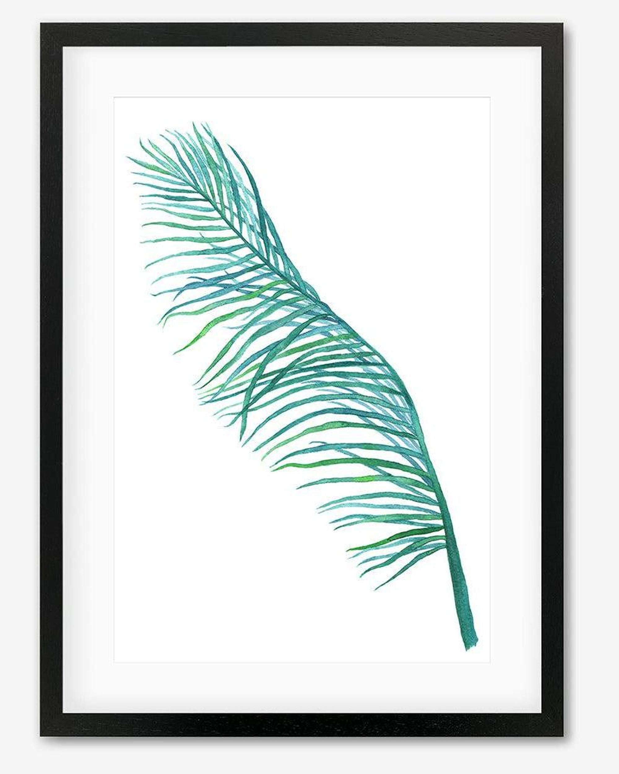 Botanics Watercolour Leaf Framed Art - Black Frame - Abstract House