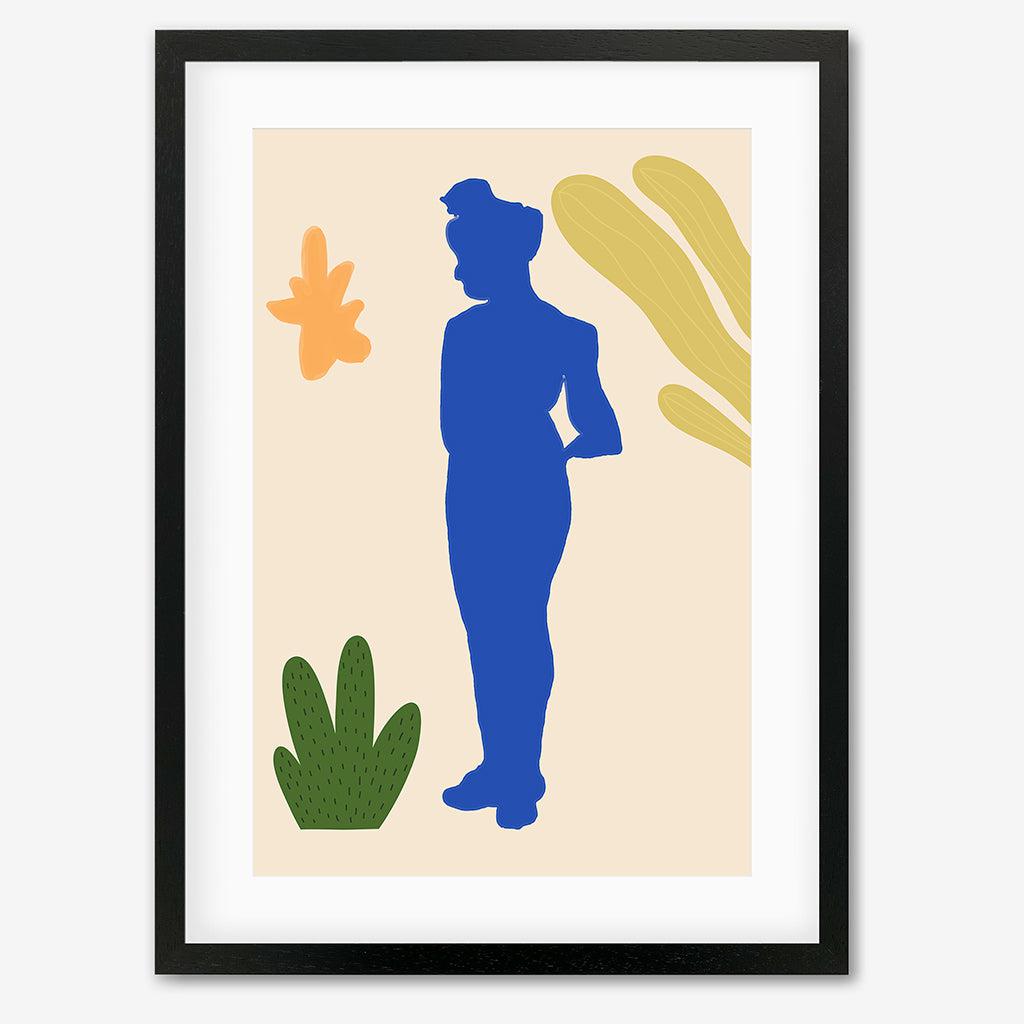 Matisse Floral Nude Art Print - Black Frame - Abstract House