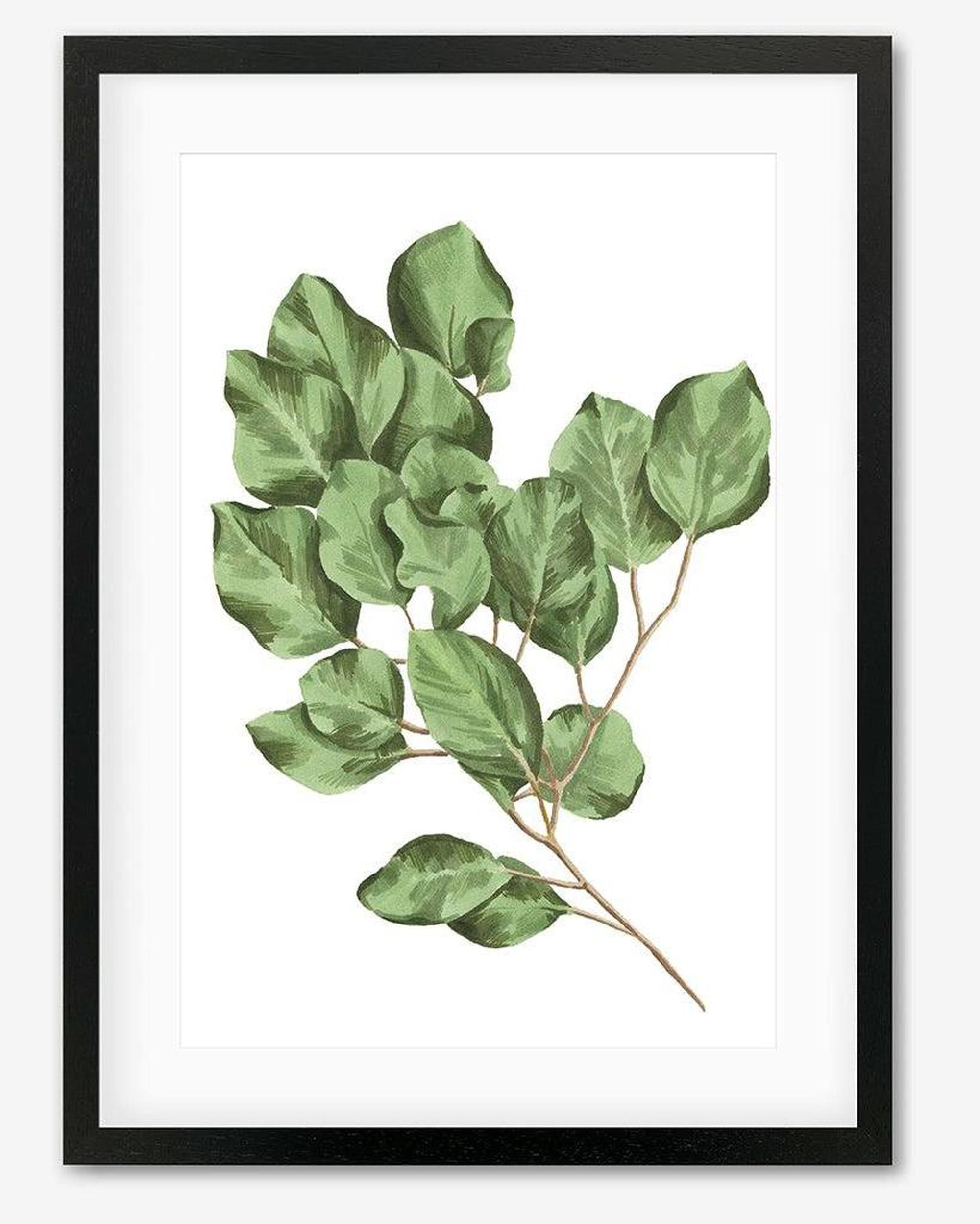 Vibrant Green Leaves Framed Art - Black Frame - Abstract House