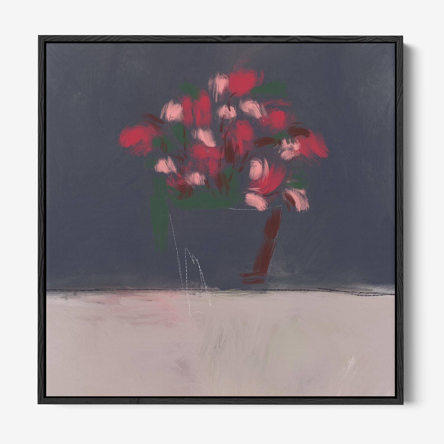 Rose Study Framed Canvas-framed-Square Canvas Prints-Abstract House