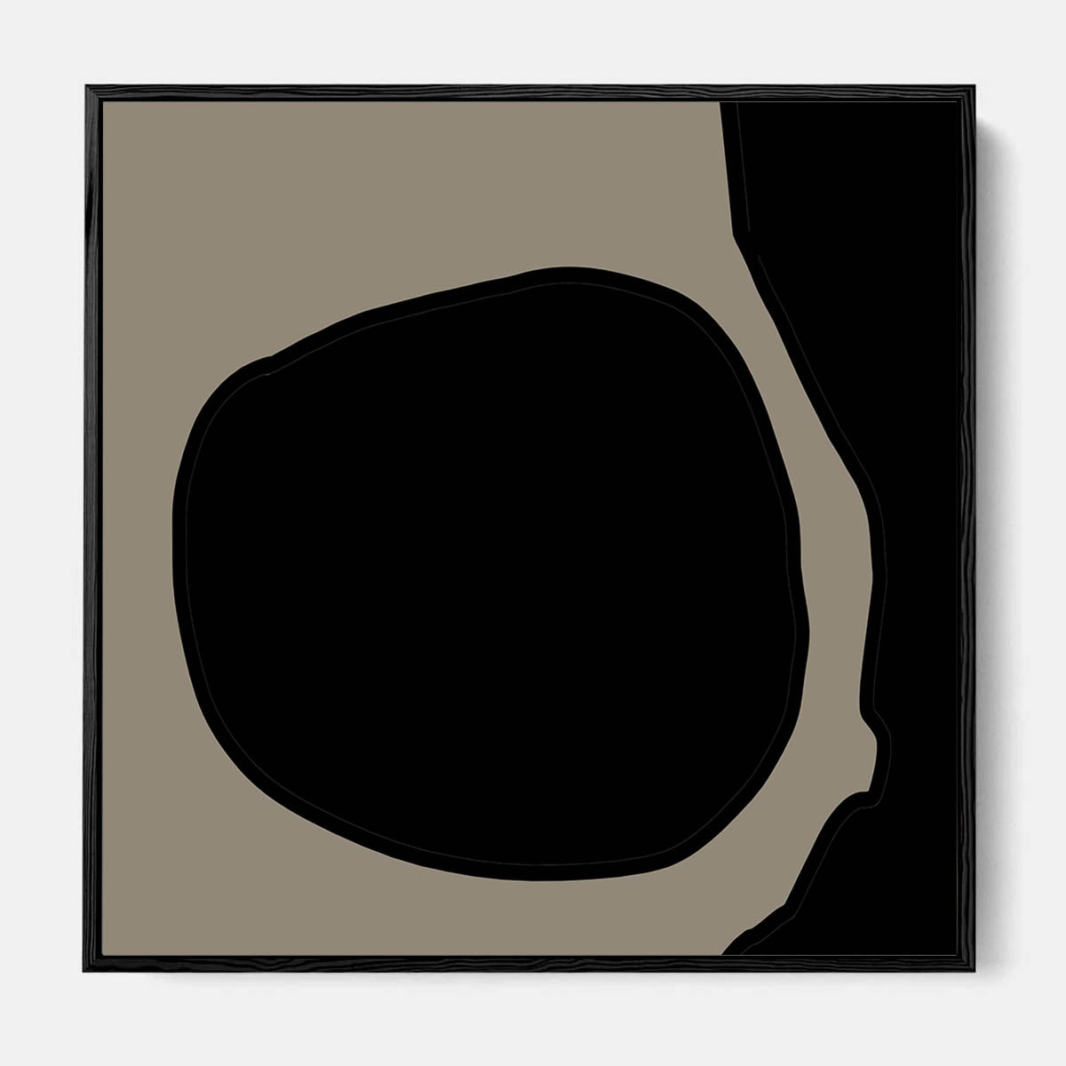 Black Neutral Shapes Framed Canvas-framed-Square Canvas Prints-Abstract House
