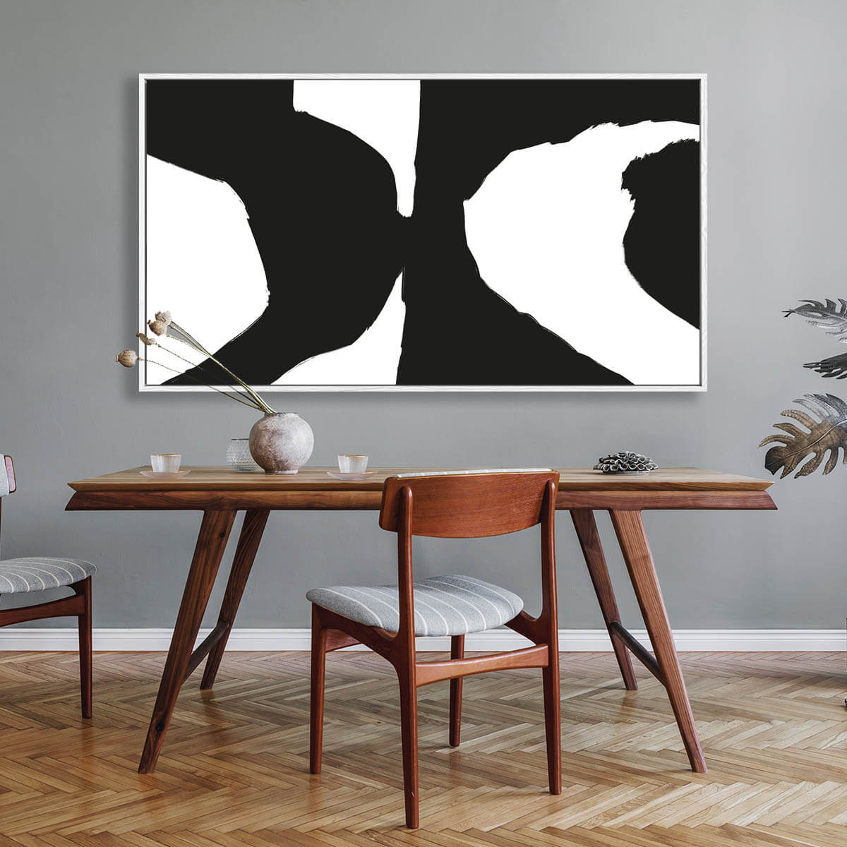 Black Optical Illusion Framed Canvas-framed-Canvas Prints-Abstract House