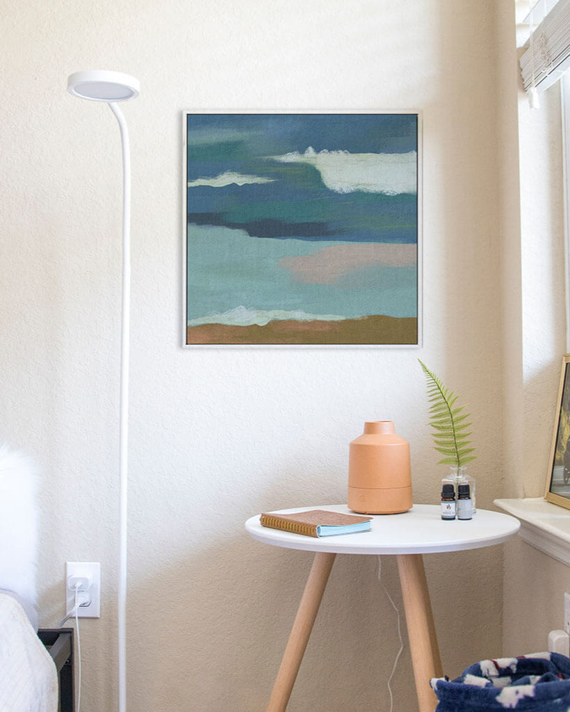 Blue Skies Over The Sea Canvas Art-framed-Square Canvas Prints-Abstract House
