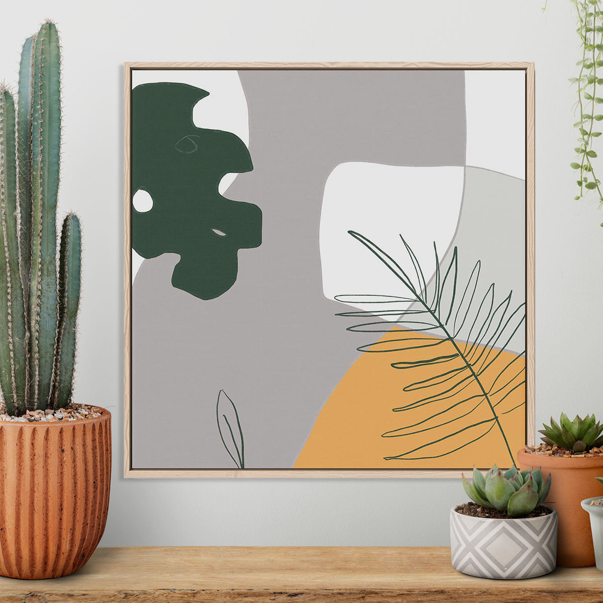 Botanical Abstract Framed Canvas-framed-Square Canvas Prints-Abstract House