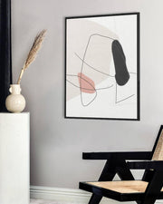 Contemporary Shapes Framed Canvas White Canvas Prints - Abstract House