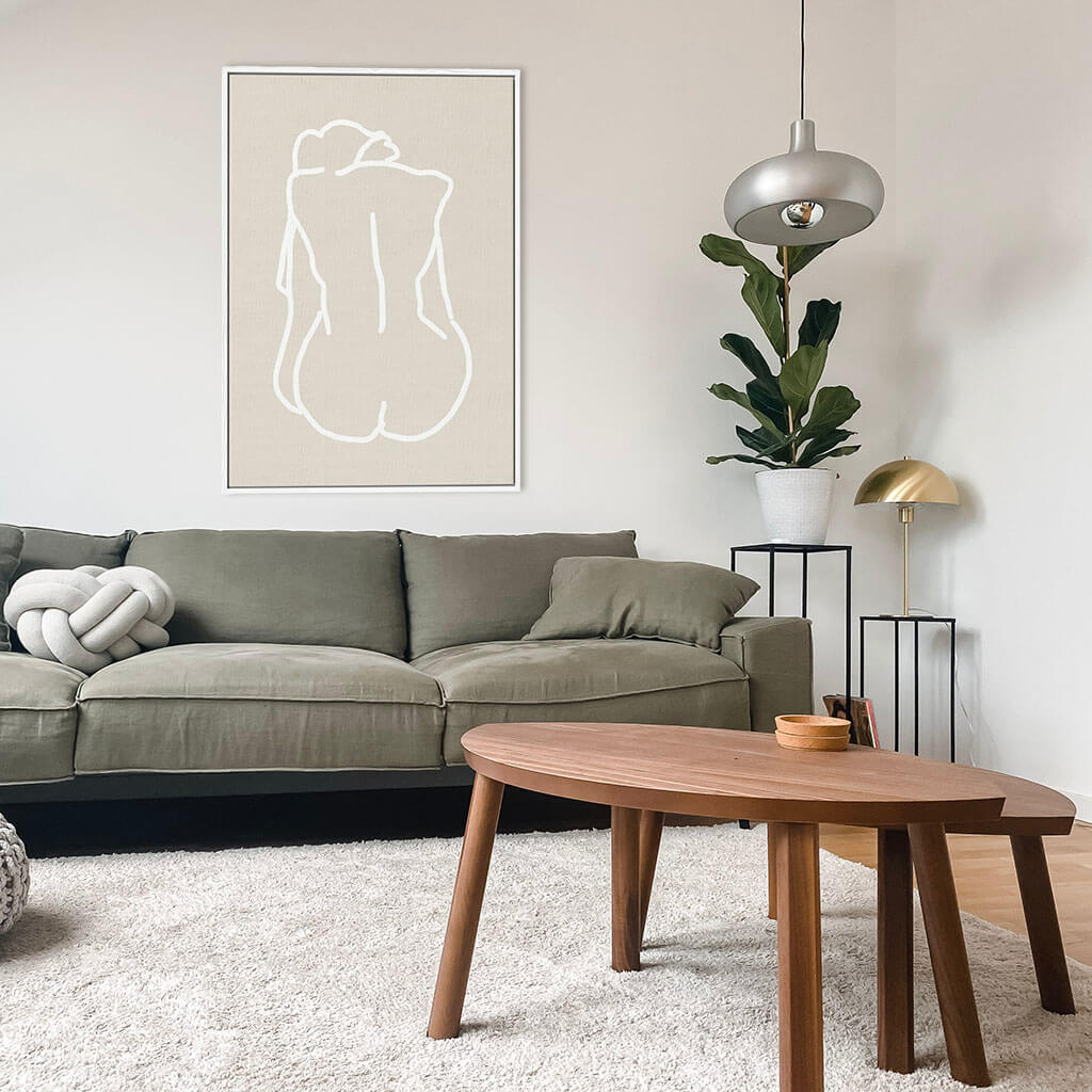 Nude Back Female Framed Canvas-framed-Canvas Prints-Abstract House