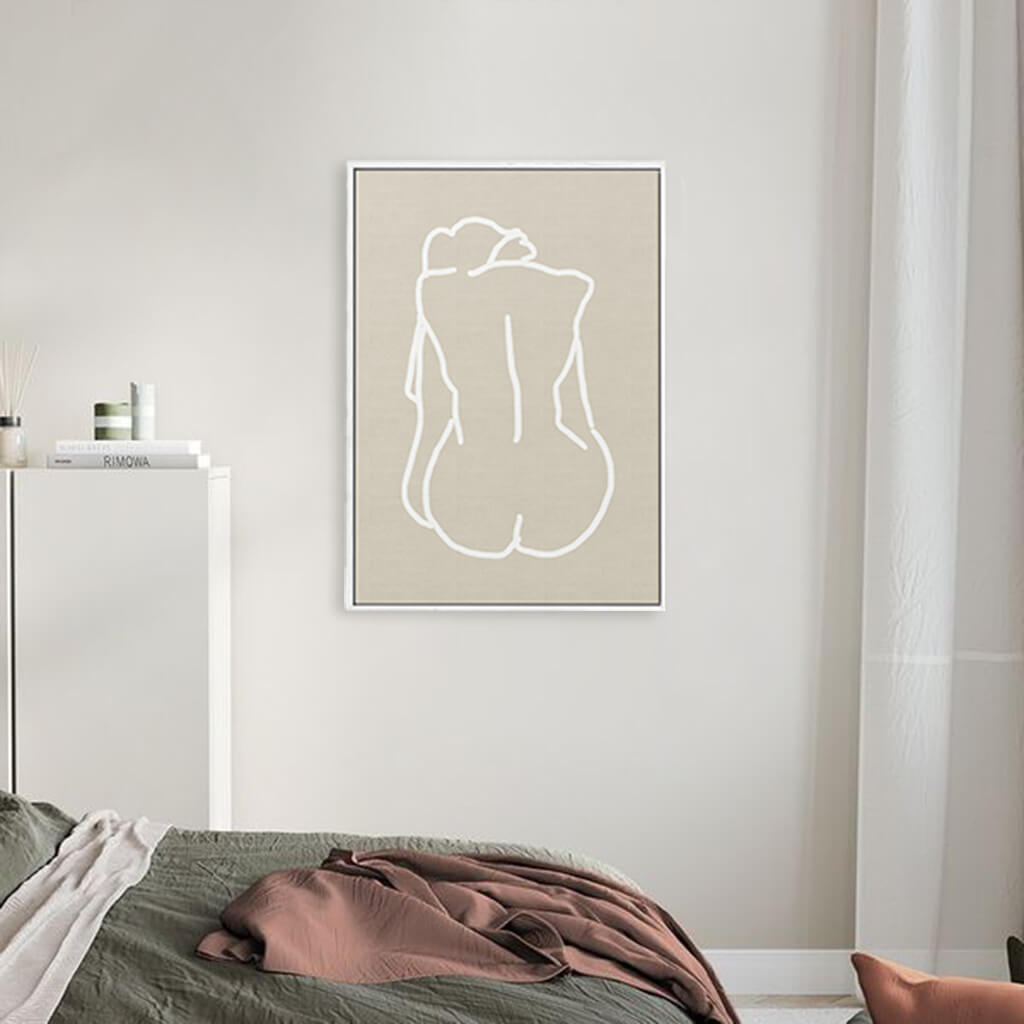Nude Back Female Framed Canvas-framed-Canvas Prints-Abstract House