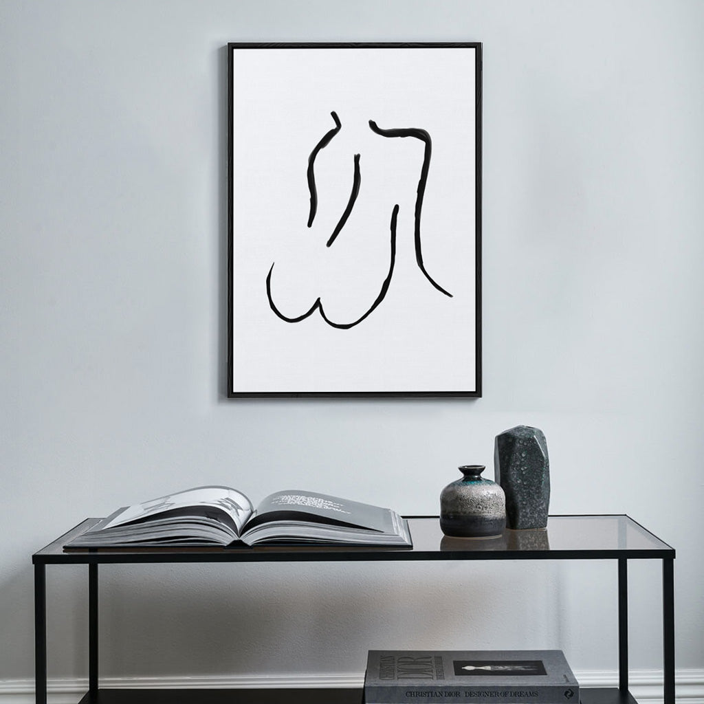 Nude Line Body Framed Canvas Black Canvas Prints - Abstract House  Edit alt text