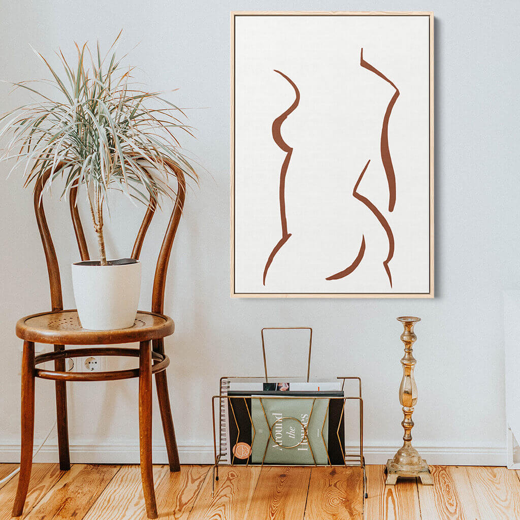 Female Nude Framed Canvas-framed-Canvas Prints-Abstract House