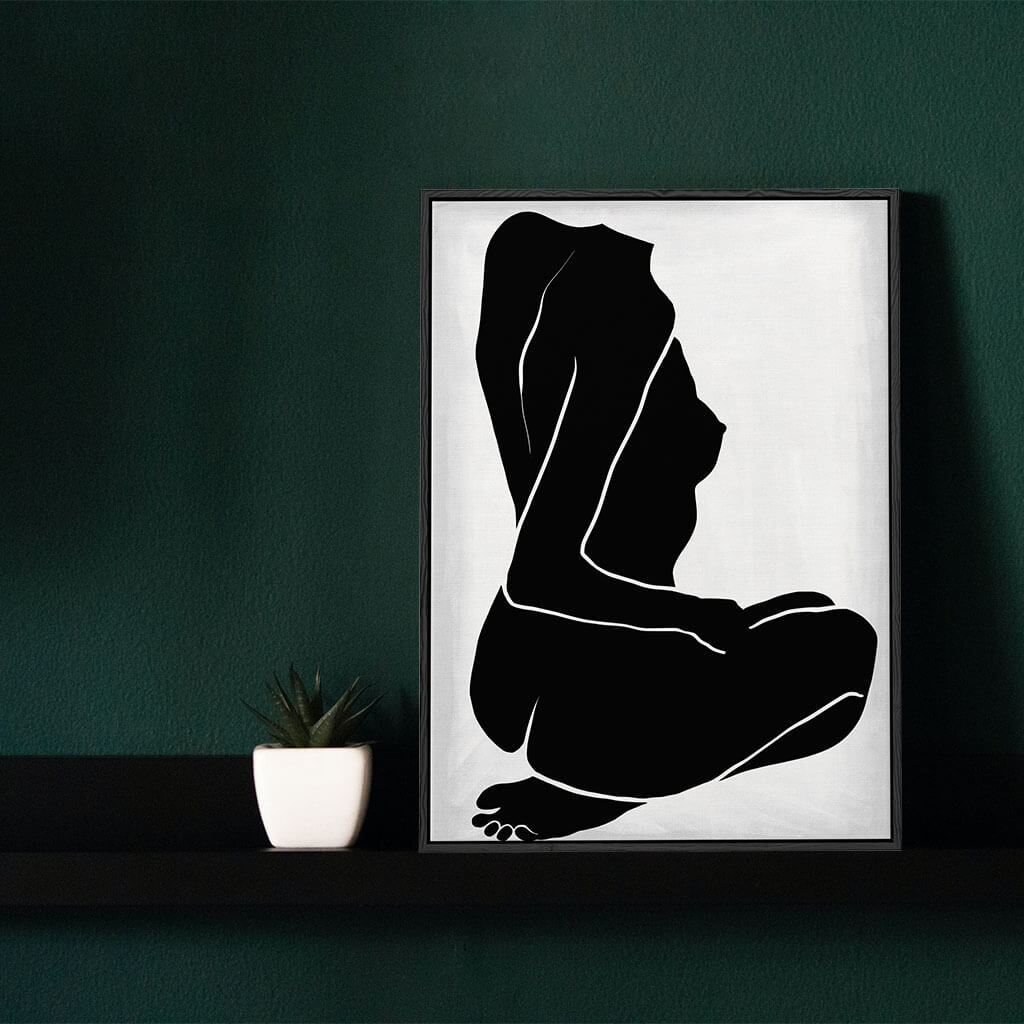 Black Nude Body Framed Canvas Black Canvas Prints - Abstract House  Edit alt text