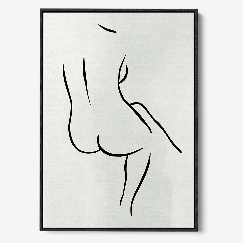 Back Body Lines Framed Canvas - Black - Abstract House