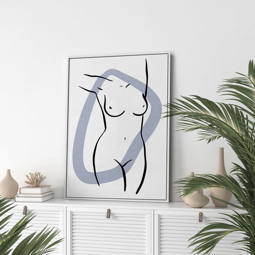 Front Nude Framed Canvas - - Abstract House