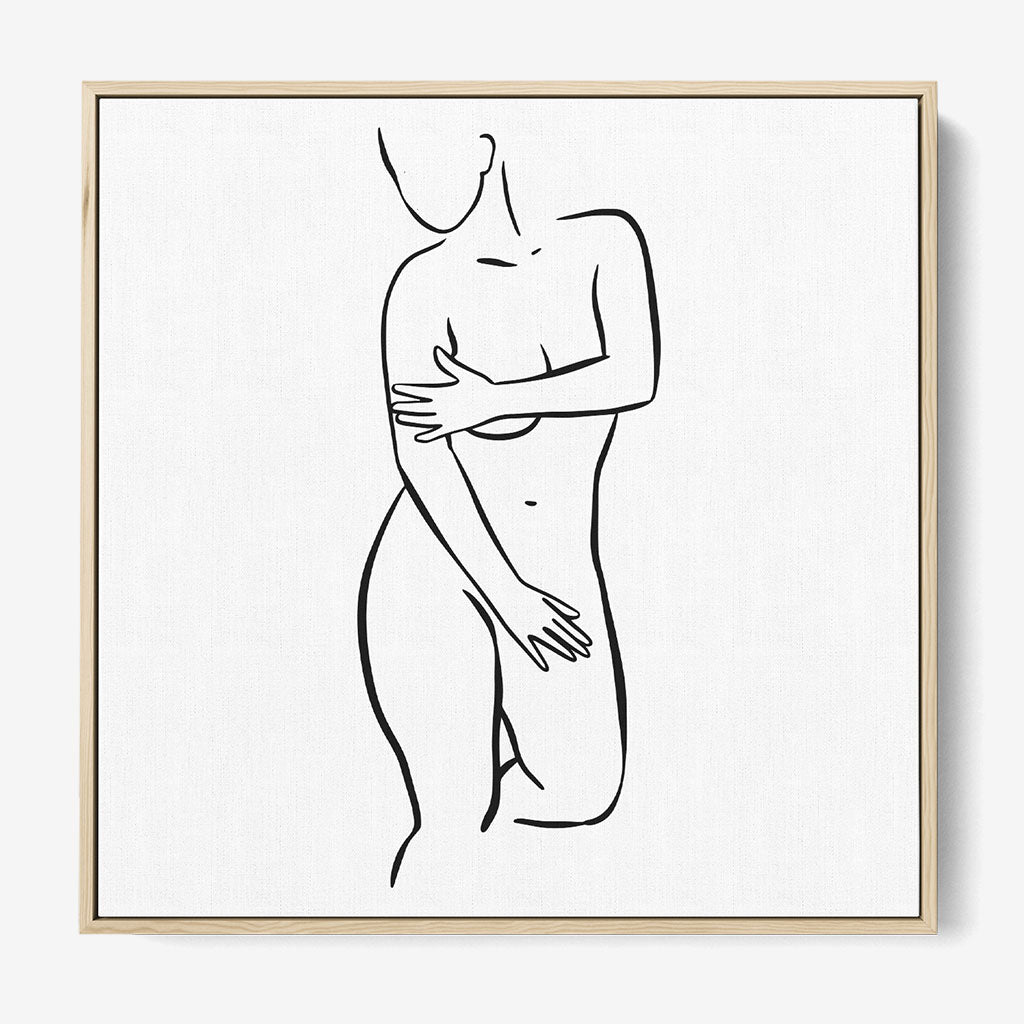 Nude Figure Canvas Print-framed-Square Canvas Prints-Abstract House