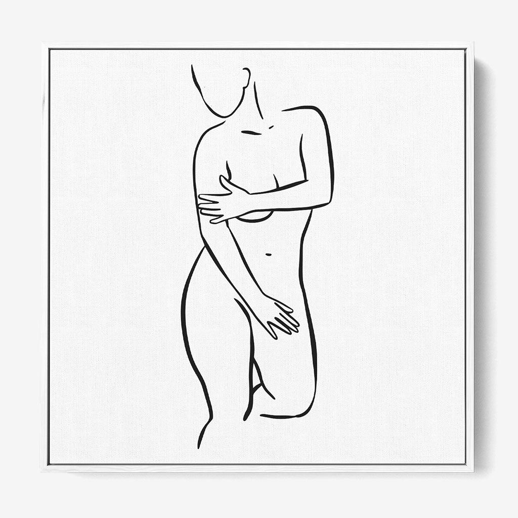 Nude Figure Canvas Print-framed-Square Canvas Prints-Abstract House