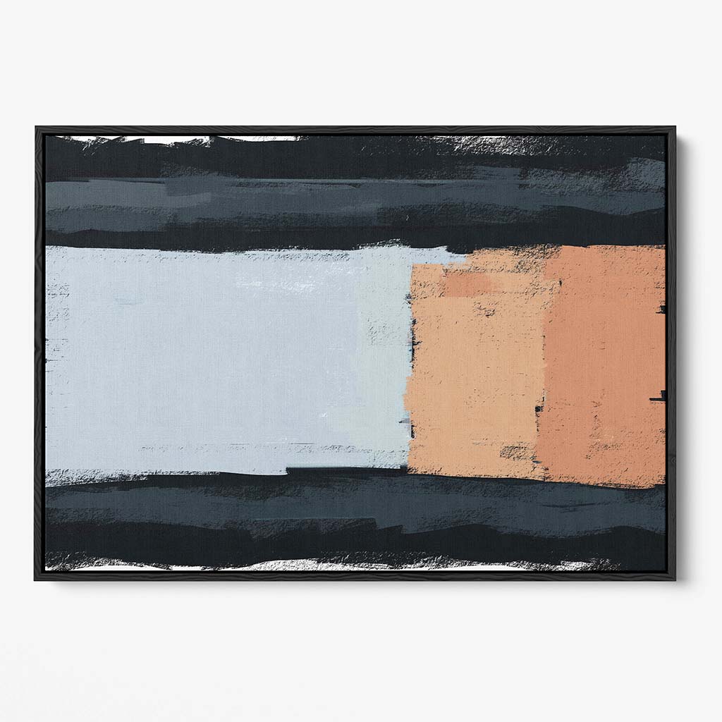 Abstract Colour Blocks Framed Canvas-framed-Canvas Prints-Abstract House