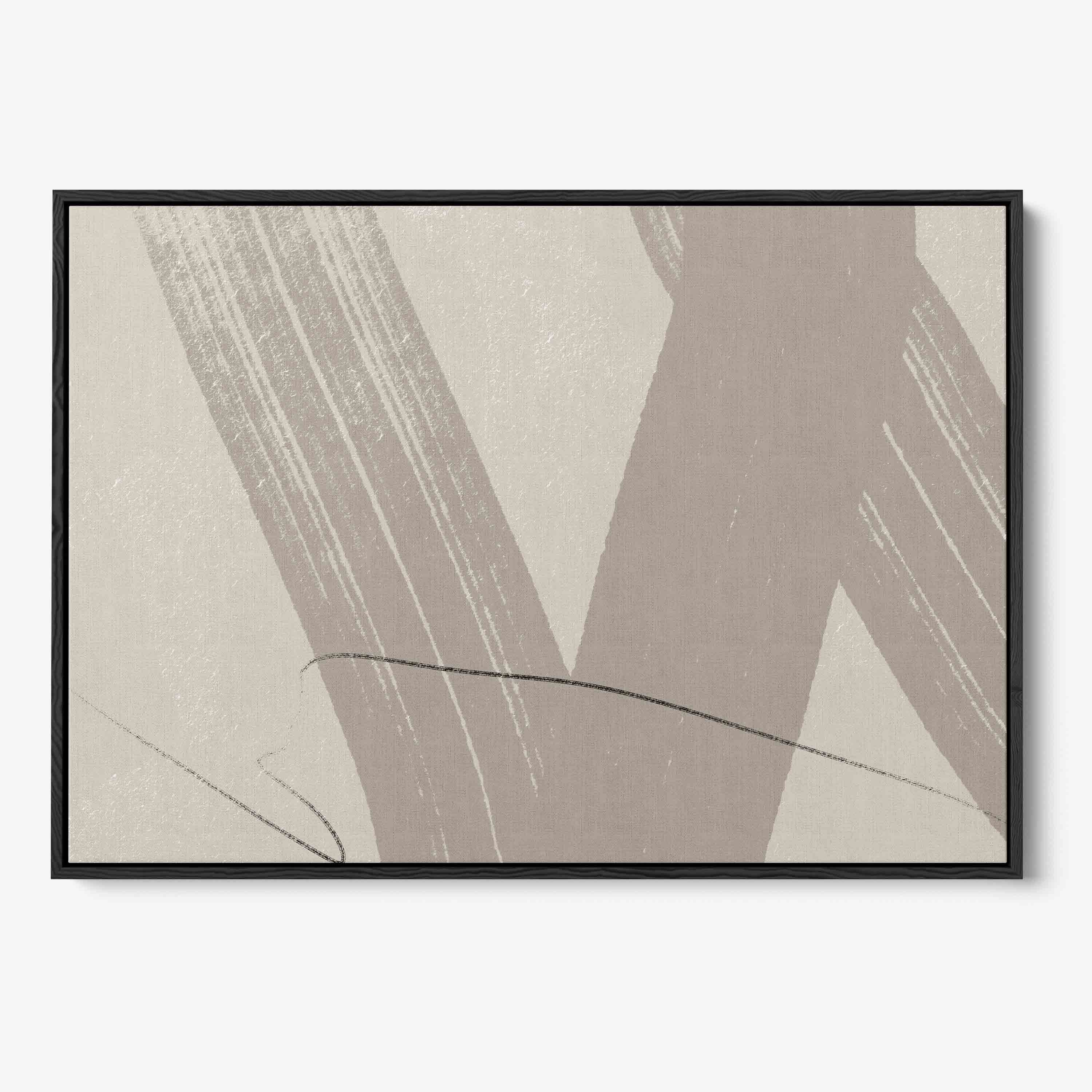 Neutral Brush Marks Canvas Print-framed-Canvas Prints-Abstract House