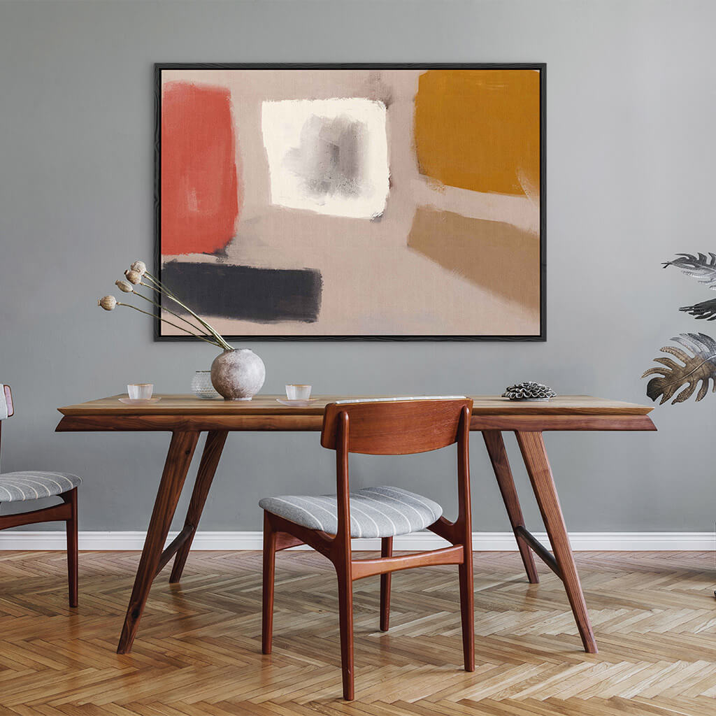 Abstract Neutral Blush Canvas Print-framed-Canvas Prints-Abstract House