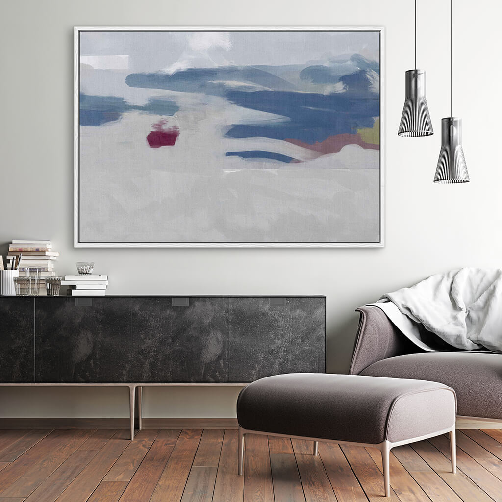 Grey Blue Strokes Canvas Print-framed-Canvas Prints-Abstract House