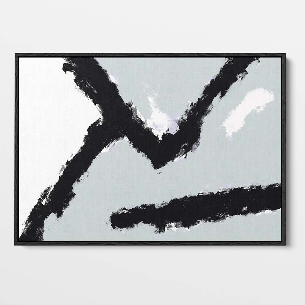 Grey Ridge Framed Canvas-framed-Canvas Prints-Abstract House