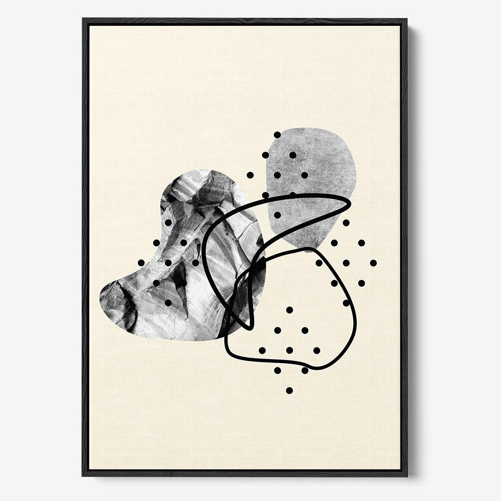 Organic Shapes Framed Canvas - Black - Abstract House