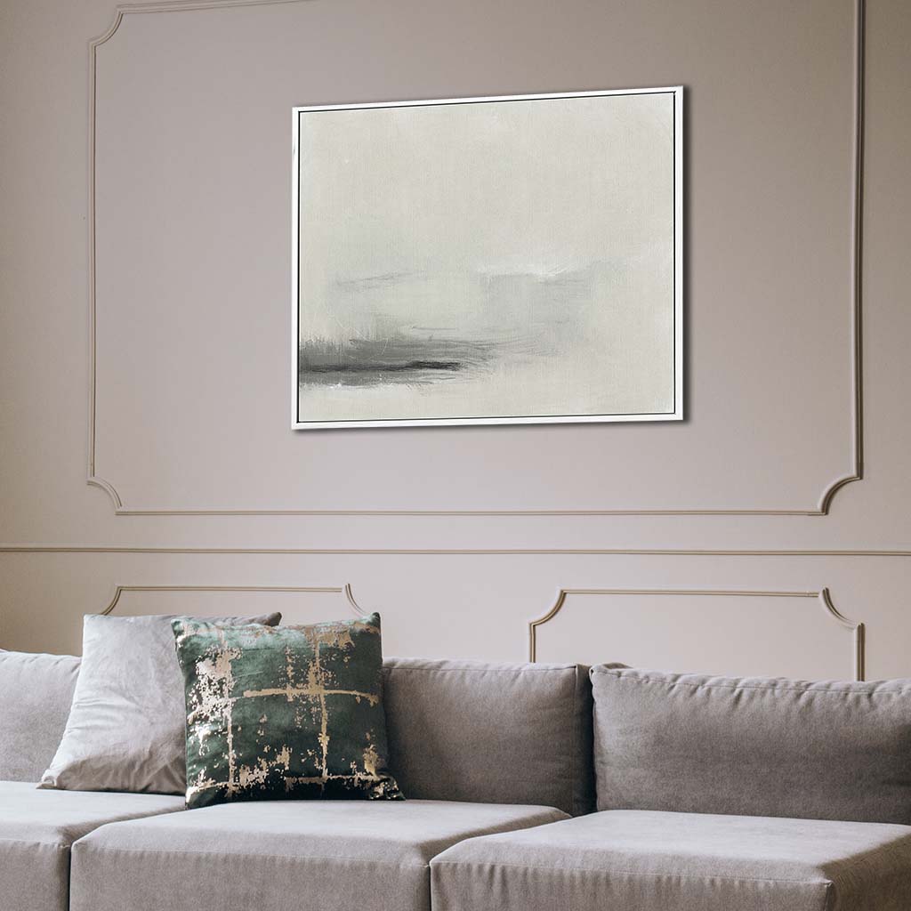 A Neutral Wash Framed Canvas-framed-Square Canvas Prints-Abstract House