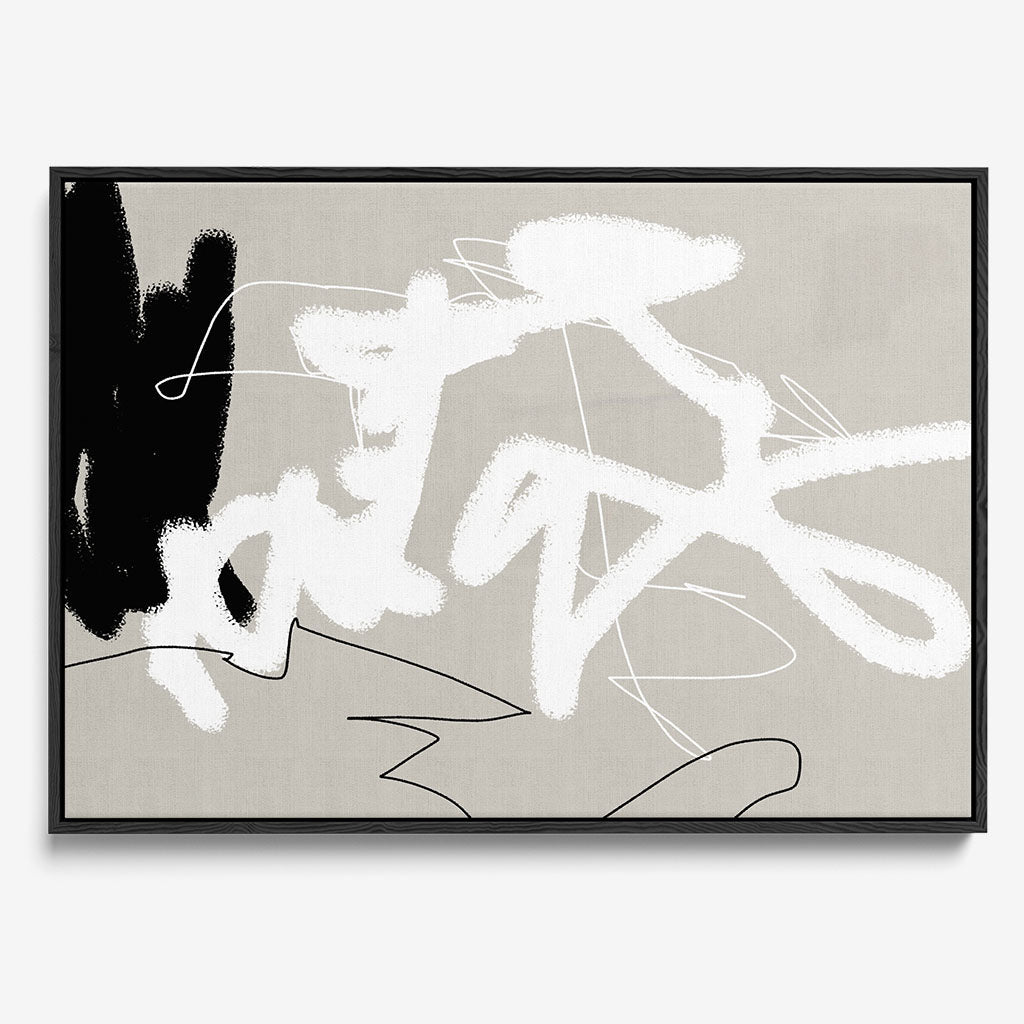 Abstract Lines On Beige Canvas Print-framed-Canvas Prints-Abstract House