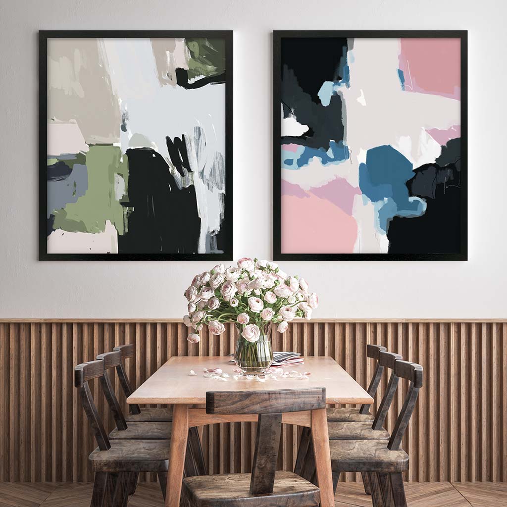 Dawn And Dusk - Print Set Of 2-framed-Wall Art Print Set Of 2-Abstract House