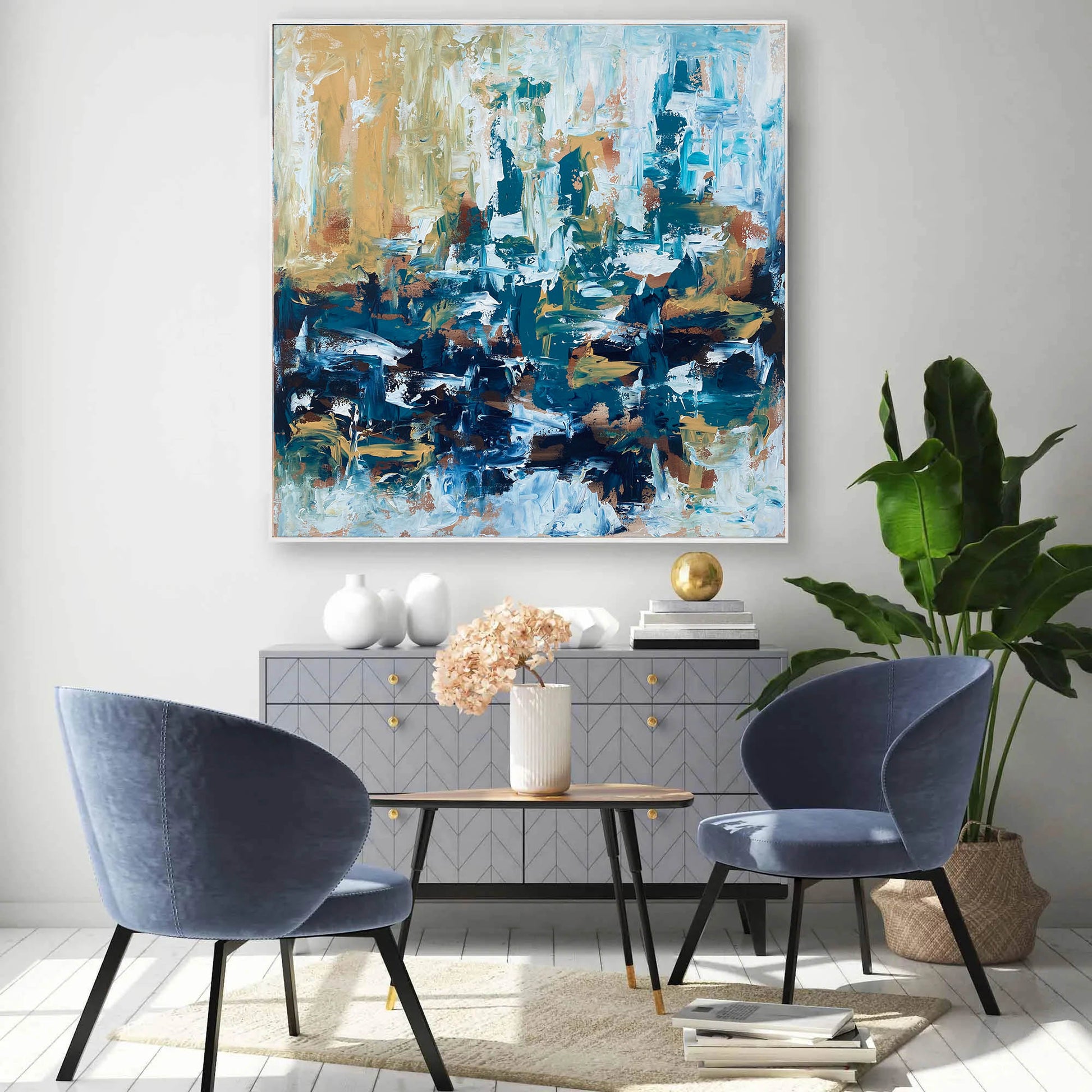 Fables 4 - Original Painting-framed-Painting-Abstract House