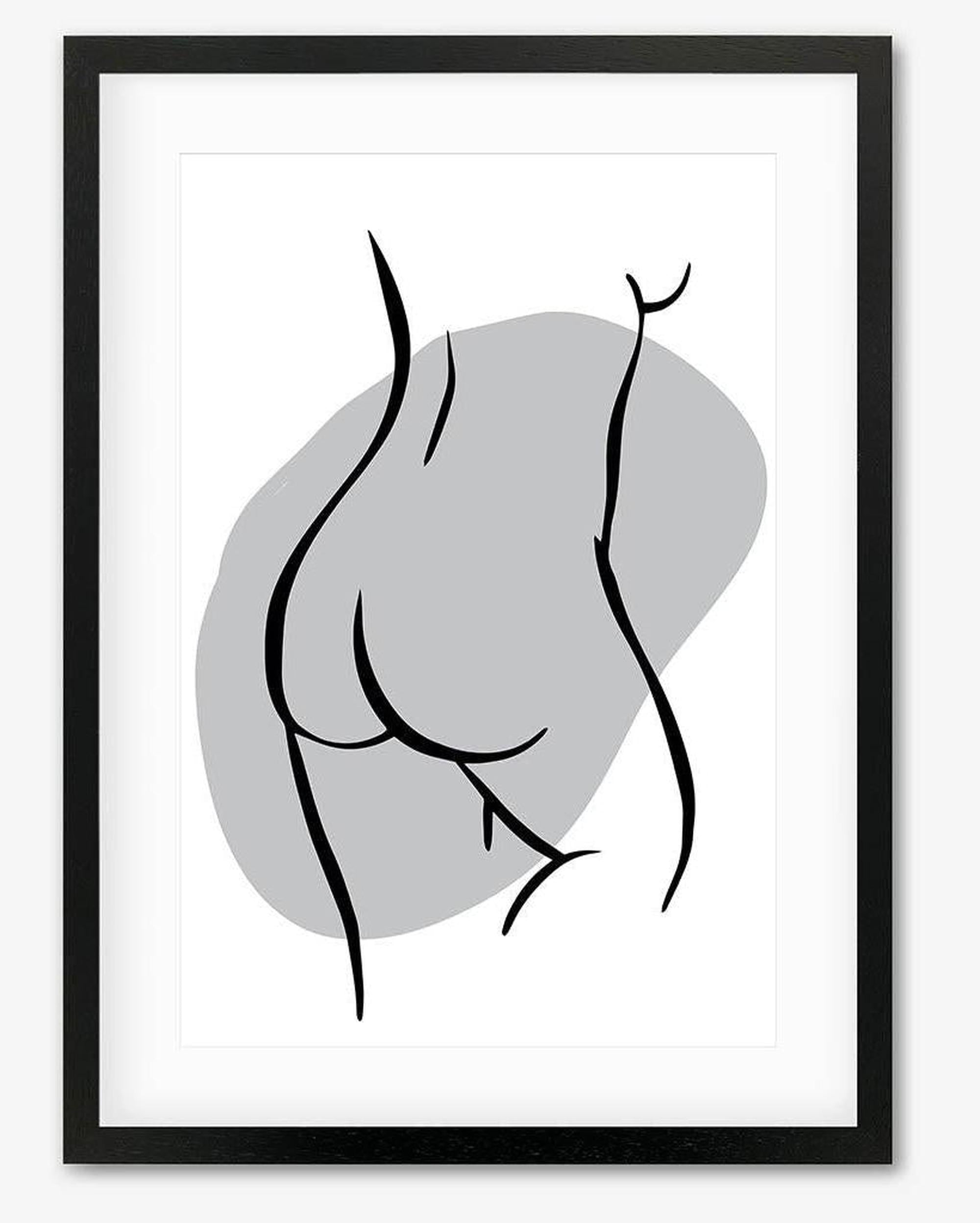 Back Figure Framed Art - Black Frame - Abstract House