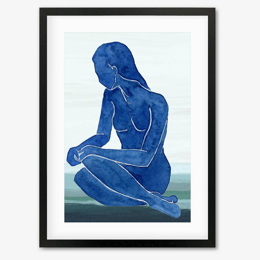 Blue Nude Figure Art Print - - Abstract House