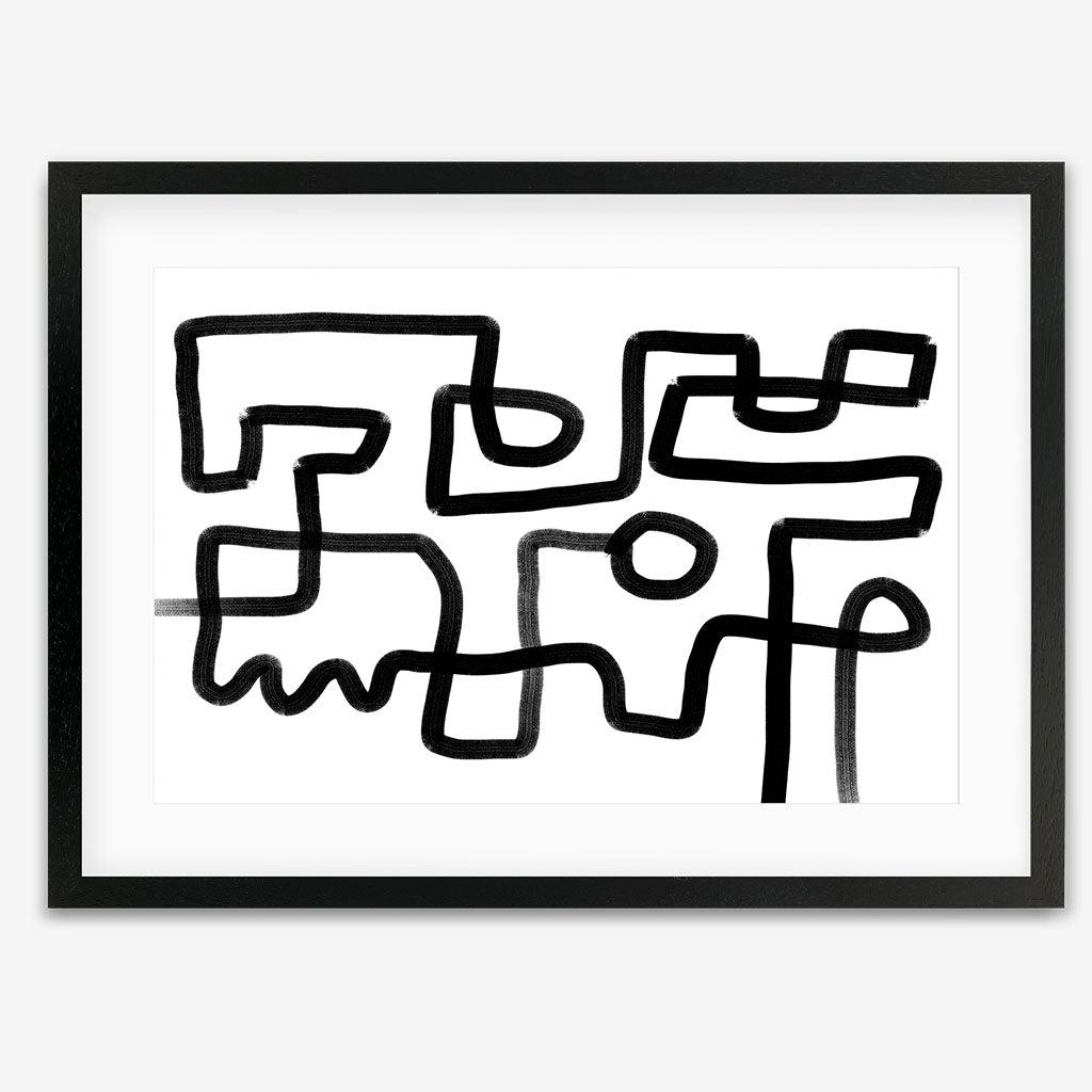 The Maze Abstract Art Print - Black Frame - Abstract House