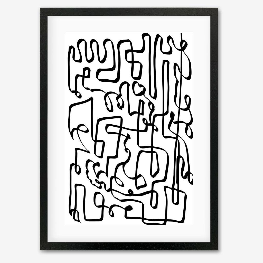Into the Maze Abstract Art Print - Black Frame - Abstract House