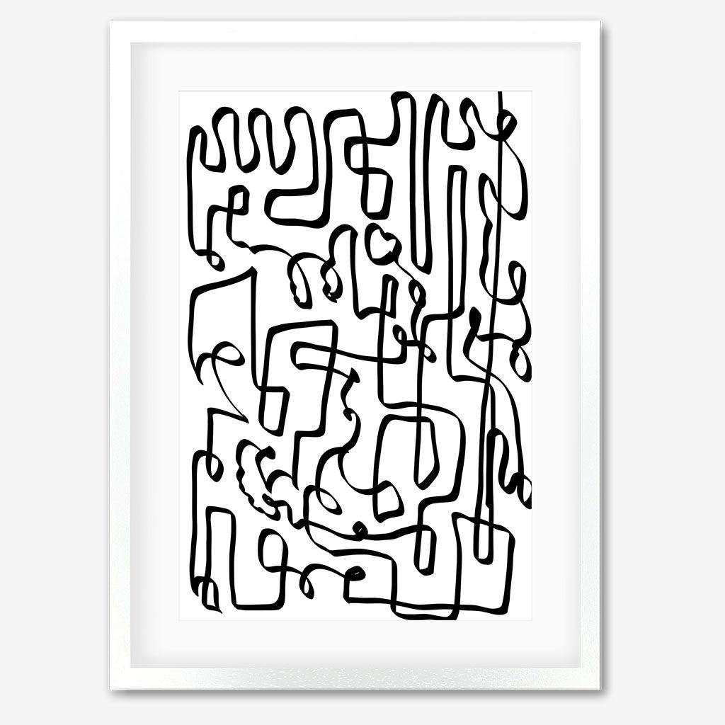 Into the Maze Abstract Art Print - Gold Frame - Abstract House