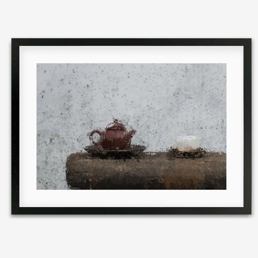 Tea Pot Still Life Art Print - Black Frame - Abstract House
