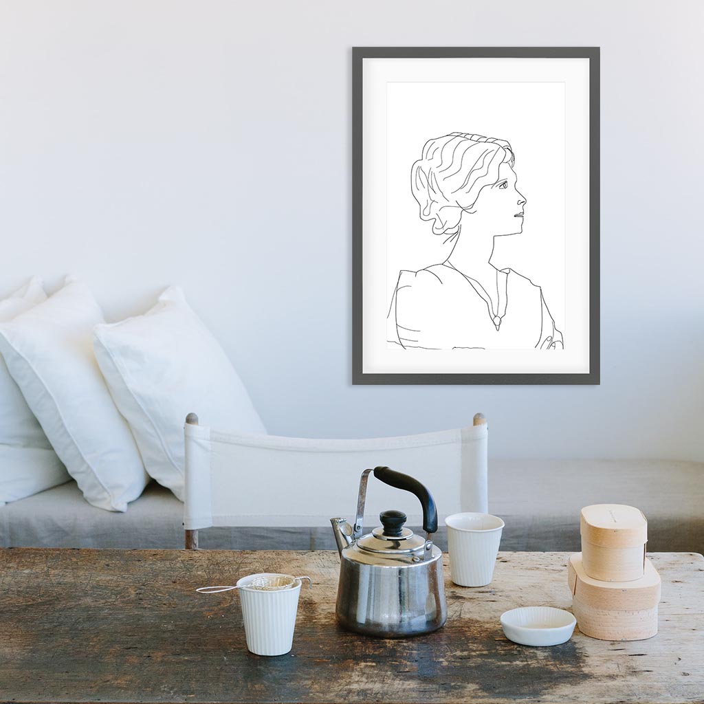 Picasso Female Portrait Framed Art-framed-Wall Art Print-Abstract House